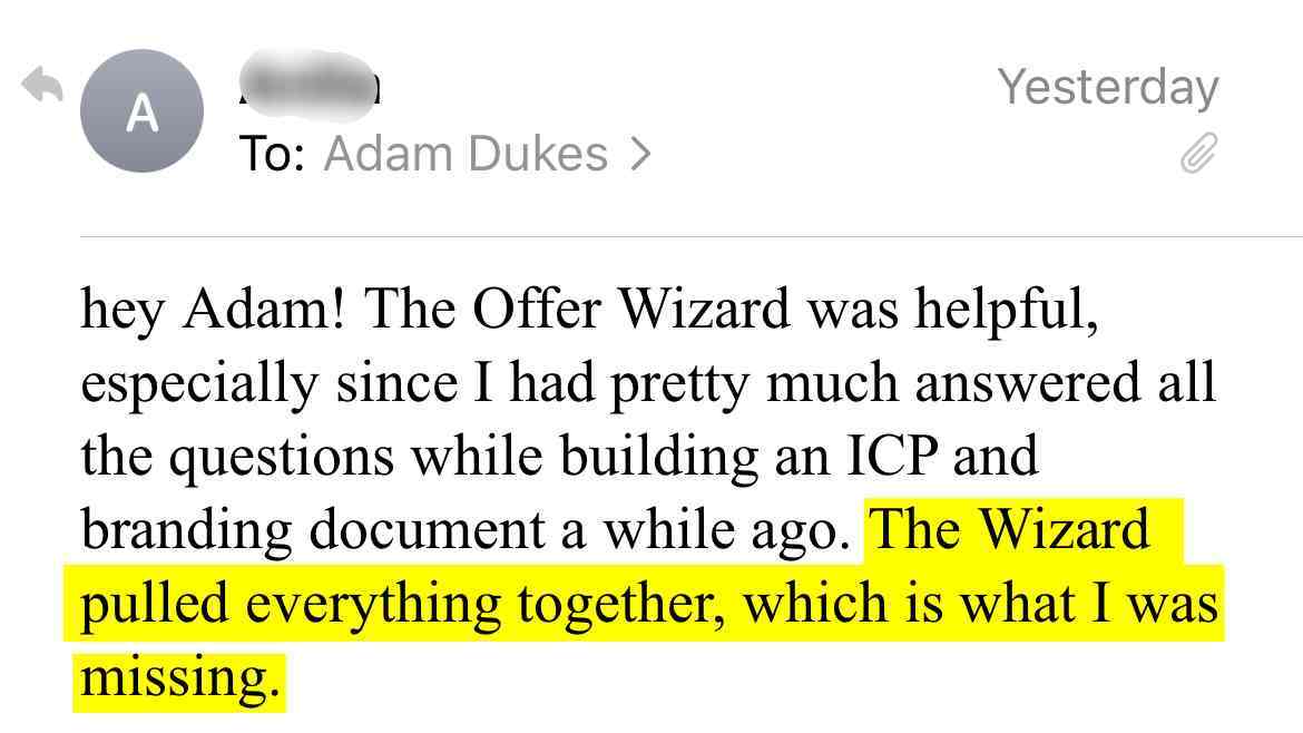 Customer testimonial 1